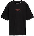 TOM TAILOR DENIM Herren Oversize T-Shirt mit Rücken-Print, schwarz, Uni, Gr. S