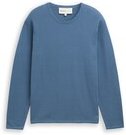 TOM TAILOR DENIM Herren Strickpullover aus Baumwolle, blau, Uni, Gr. M