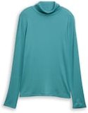 TOM TAILOR Damen Langarmshirt mit Rollkragen, blau, Uni, Gr. XS