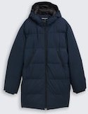 TOM TAILOR DENIM Herren Puffer Parka mit Kapuze, blau, Uni, Gr. M