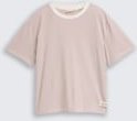 TOM TAILOR DENIM Damen Boxy Fit T-Shirt, rosa, Gestreift, Gr. S