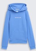 Thumbnail - TOM TAILOR Mädchen Hoodie Sweatshirt mit Logo-Print, blau, Uni, Gr. 176