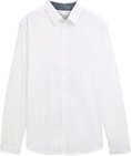 TOM TAILOR Herren Hemd mit Kentkragen, weiß, Uni, Gr. XL