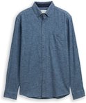 Thumbnail - TOM TAILOR Herren Regular Fit Soft-Touch Hemd in Melange-Optik, blau, Meliert, Gr. S