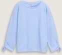 TOM TAILOR DENIM Damen Cosy Sweatshirt mit Raffärmeln, blau, Meliert, Gr. S