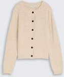 TOM TAILOR Damen Cardigan mit Rundhalsausschnitt, braun, Uni, Gr. XS