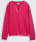 TOM TAILOR Damen Scuba Sweatshirt mit Strasssteinen, rot, Uni, Gr. L