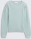 TOM TAILOR DENIM Damen Strickpullover mit Rundhalsausschnitt, blau, Uni, Gr. XS