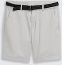 TOM TAILOR DENIM Herren TTREGULAR Chino Shorts mit Gürtel, blau, Uni, Gr. M