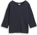 Thumbnail - TOM TAILOR Damen Loose Fit Langarmshirt mit Fledermausärmeln, blau, Uni, Gr. L