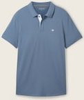TOM TAILOR Herren Piqué Poloshirt mit Logo-Stickerei, blau, Uni, Gr. XXL