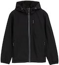 TOM TAILOR Herren Softshell Jacke mit Kapuze, schwarz, Uni, Gr. S