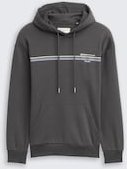 TOM TAILOR DENIM Herren Hoodie Sweatshirt mit Print, grau, Logo Print, Gr. S