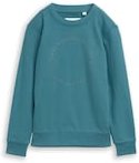 TOM TAILOR Jungen Basic Sweatshirt mit Print, grün, Uni, Gr. 152