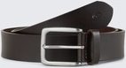 TOM TAILOR Herren TTSCOTT Ledergürtel mit eckiger Dornschließe, braun, Logo Print, Gr. 120