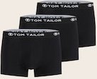 TOM TAILOR Herren Kurze Boxershorts im 3er-Pack, schwarz, Uni, Gr. L/6