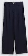 TOM TAILOR Damen TTLEA Wide Leg Hose, blau, Uni, Gr. 38/30