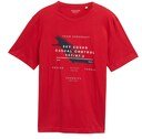 TOM TAILOR Herren T-Shirt mit Print, rot, Logo Print, Gr. S