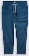 TOM TAILOR Damen Plus Size - Cropped Slim Hose, blau, Uni, Gr. 48/28