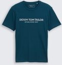 Thumbnail - TOM TAILOR DENIM Herren Basic T-Shirt mit Logo-Print, grün, Uni, Gr. XL