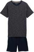 TOM TAILOR Herren Pyjama-Set mit Streifenmuster, blau, Gestreift, Gr. 54