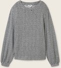 Thumbnail - TOM TAILOR Damen Langarmshirt mit Muster, grau, Fischgrät, Gr. L
