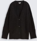 TOM TAILOR Damen Oversize Cardigan mit Glitzer-Effekt, schwarz, Gemustert, Gr. XXXL