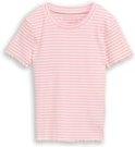 TOM TAILOR Mädchen Cropped Ripp T-Shirt, rosa, Gestreift, Gr. 104/110