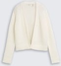TOM TAILOR Damen Cardigan mit Struktur, weiß, Uni, Gr. XL