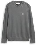 Thumbnail - TOM TAILOR Herren Strickpullover im Washed-Look aus Baumwolle, grau, Uni, Gr. L