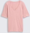 Thumbnail - TOM TAILOR Damen T-Shirt mit V-Ausschnitt, rosa, Uni, Gr. XL
