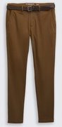 TOM TAILOR Herren TTTRAVIS Slim Chino mit Gürtel, braun, Uni, Gr. 34/34