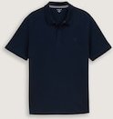 TOM TAILOR Herren Plus Size - Piqué Poloshirt mit Logo-Stickerei, blau, Uni, Gr. 2XL