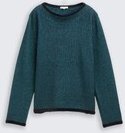 TOM TAILOR Damen Strickpullover aus Federgarn, blau, Uni, Gr. XXL