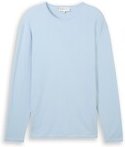 TOM TAILOR DENIM Herren Strickpullover aus Baumwolle, blau, Uni, Gr. M