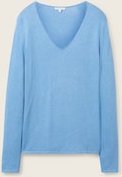 Thumbnail - TOM TAILOR Damen Pullover mit V-Ausschnitt, blau, Meliert, Gr. M