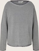 TOM TAILOR Damen Loose Fit Strickpullover aus Bio-Baumwolle, blau, Meliert, Gr. M