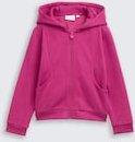TOM TAILOR Mädchen Cropped Hoodie Sweatjacke mit Rückenprint, rosa, Uni, Gr. 92/98
