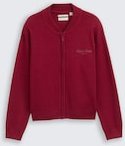 TOM TAILOR Mädchen Bomber Cardigan mit Reißverschluss, rot, Uni, Gr. 152