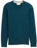 TOM TAILOR DENIM Herren Basic Strickpullover aus Baumwolle, grün, Uni, Gr. M