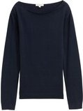Thumbnail - TOM TAILOR Damen Strickpullover mit U-Boot-Ausschnitt, blau, Uni, Gr. XXXL