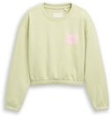 TOM TAILOR Mädchen Cropped Sweatshirt mit Print, grün, Uni, Gr. 128