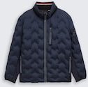 TOM TAILOR Herren Plus Size - Hybrid Lightweight Steppjacke mit verstaubarer Kapuze, blau, Uni, Gr. 2XL