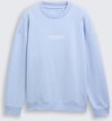 TOM TAILOR DENIM Herren Relaxed Sweatshirt mit Logo-Print, blau, Uni, Gr. XL