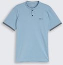 TOM TAILOR Herren Poloshirt mit Stehkragen, blau, Uni, Gr. L