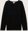 TOM TAILOR Damen Plus Size - Strickpullover aus Bio-Baumwolle, schwarz, Uni, Gr. 44