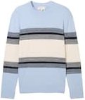 TOM TAILOR DENIM Herren Strickpullover mit Blockstreifen, blau, Gestreift, Gr. XS