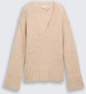 TOM TAILOR Damen Oversize Strickpullover mit Wollanteil, beige, Meliert, Gr. XXXL