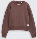 TOM TAILOR Mädchen Basic Sweatshirt mit Badge, braun, Uni, Gr. 128