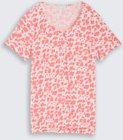 TOM TAILOR Damen Crinkle T-Shirt mit Muster, rosa, Gemustert, Gr. XL